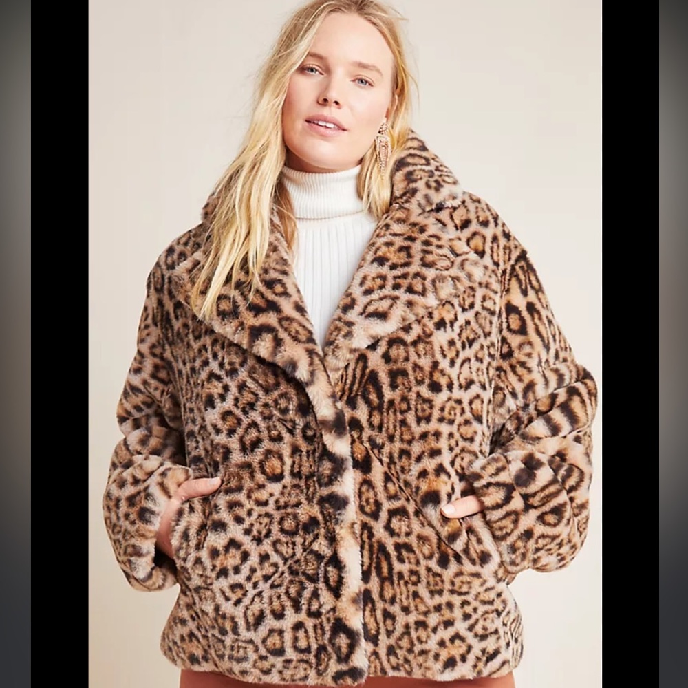 Anthropologie leopard coat